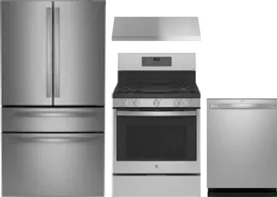 4 Piece Package Includes Refrigerator, Range, Hood And Dishwasher